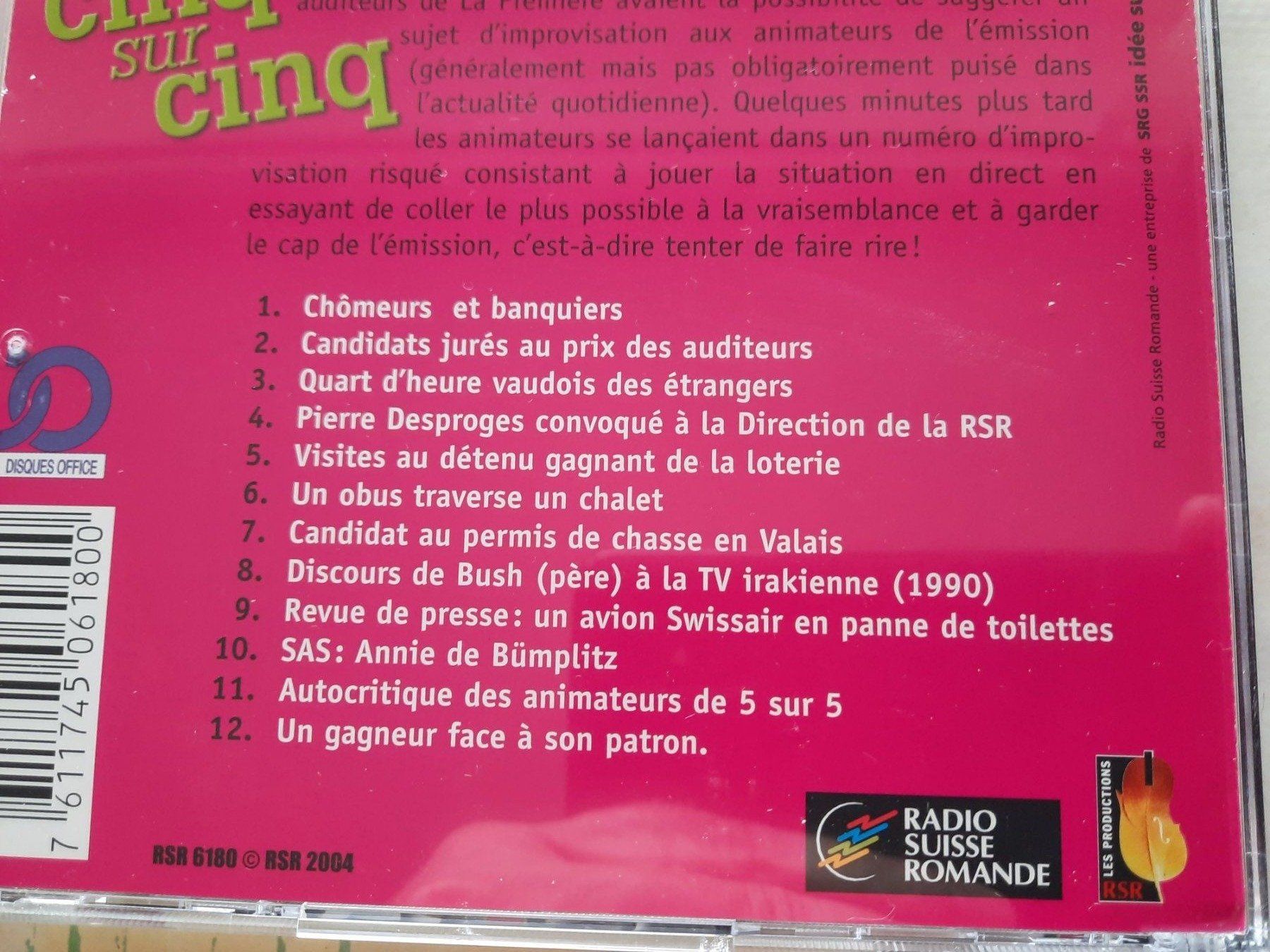 CDs: Cd Cinq sur Cinq - 12 improvisations sélectionnées  – Gebraucht aus Pully von bro_n52j 3