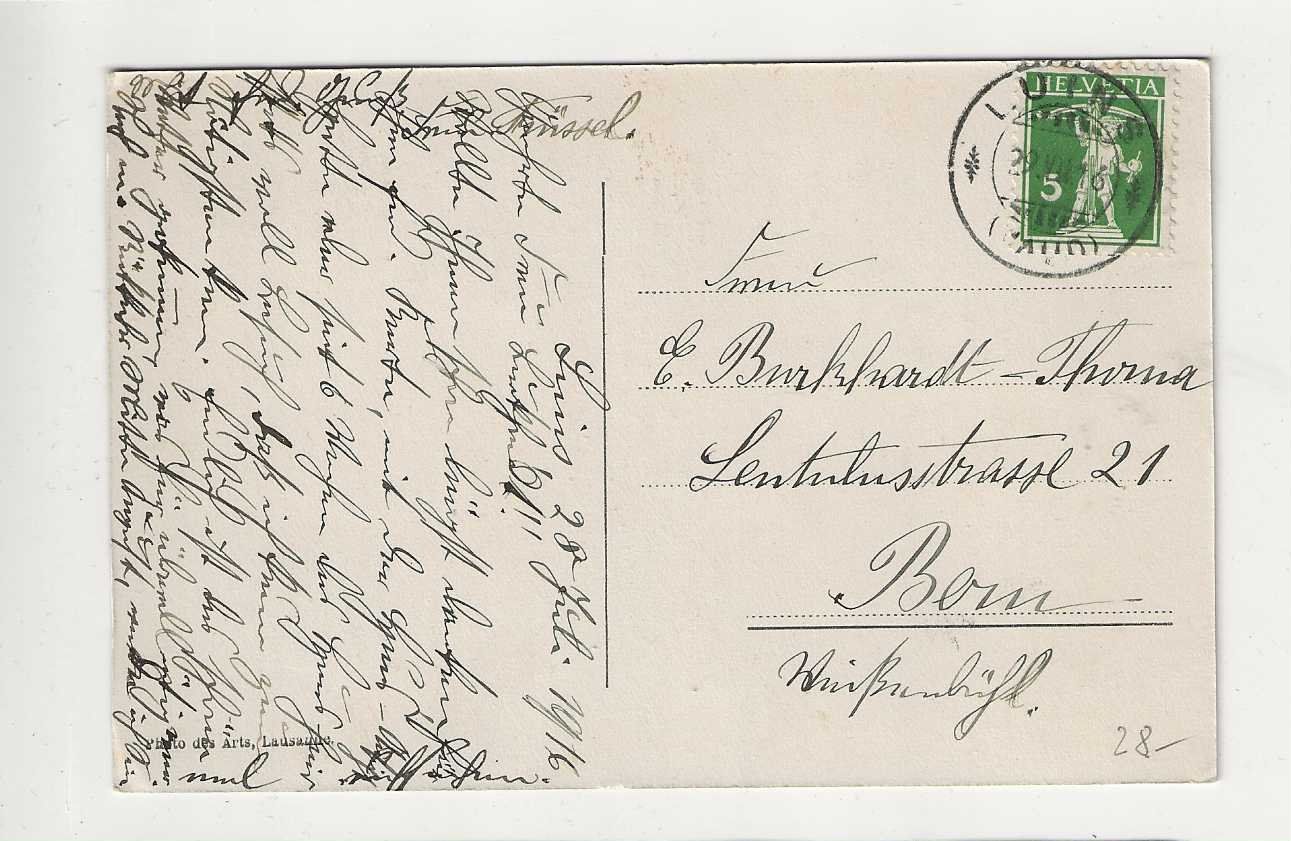 Ansichtskarten: Luins, 1916 – Gebraucht aus Spiez von Niesen20 1