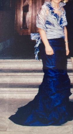 Festliches Abendkleid, Seide, Gr. 38, einmal getragen