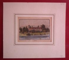 Kloster Gottstatt Orpund  - kleiner Holzstich um 1880