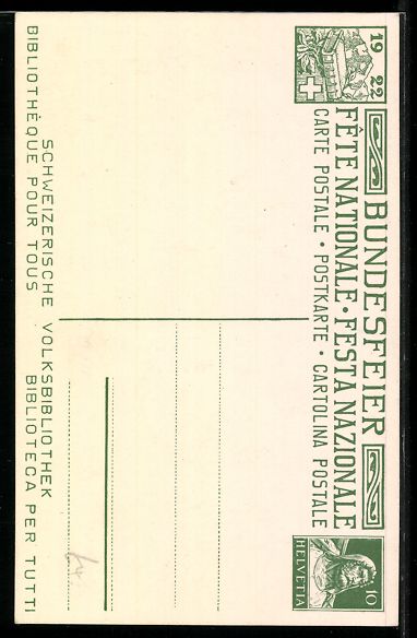 Ansichtskarten: Schweizer Bundesfeier 1922, Buch auf Tis – Gebraucht aus Berlin von bartko-reher 1