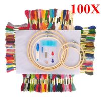 Sticken Embroidery Kit Stickset, 100 Farben Stickgarn