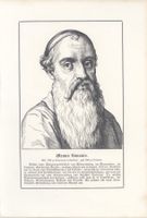 Mennoniten: Porträt Menno Simonis  - Holzschnitt - 19. Jh.