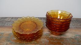 Geschirrset Dessertteller Schüssel klein Glas