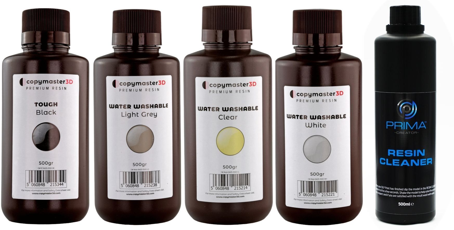 Filamento: 5x Copymaster3D UV Resin Black, Light Grey, Clear, White +CL – Nuovo e nell'imballaggio originale da Wetzikon ZH venduto da BackToRetro