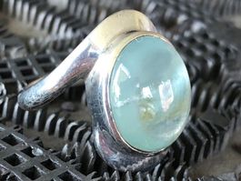 AQUAMARIN Pakistan 🇵🇰🏔️  in Silber Ring !!!  Grösse: 56