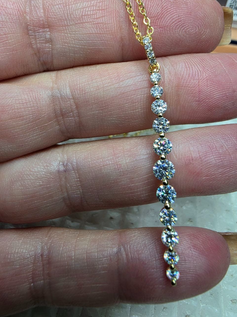 Ketten: Collier argent avec diamants de moissanite certifiés – Neu und originalverpackt aus Reconvilier von Tsma67 9