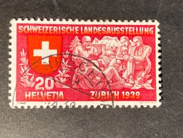 Schweiz 1939 Landi 20 d Vollstempel ERLENBACH (ZH) 11.IX.39