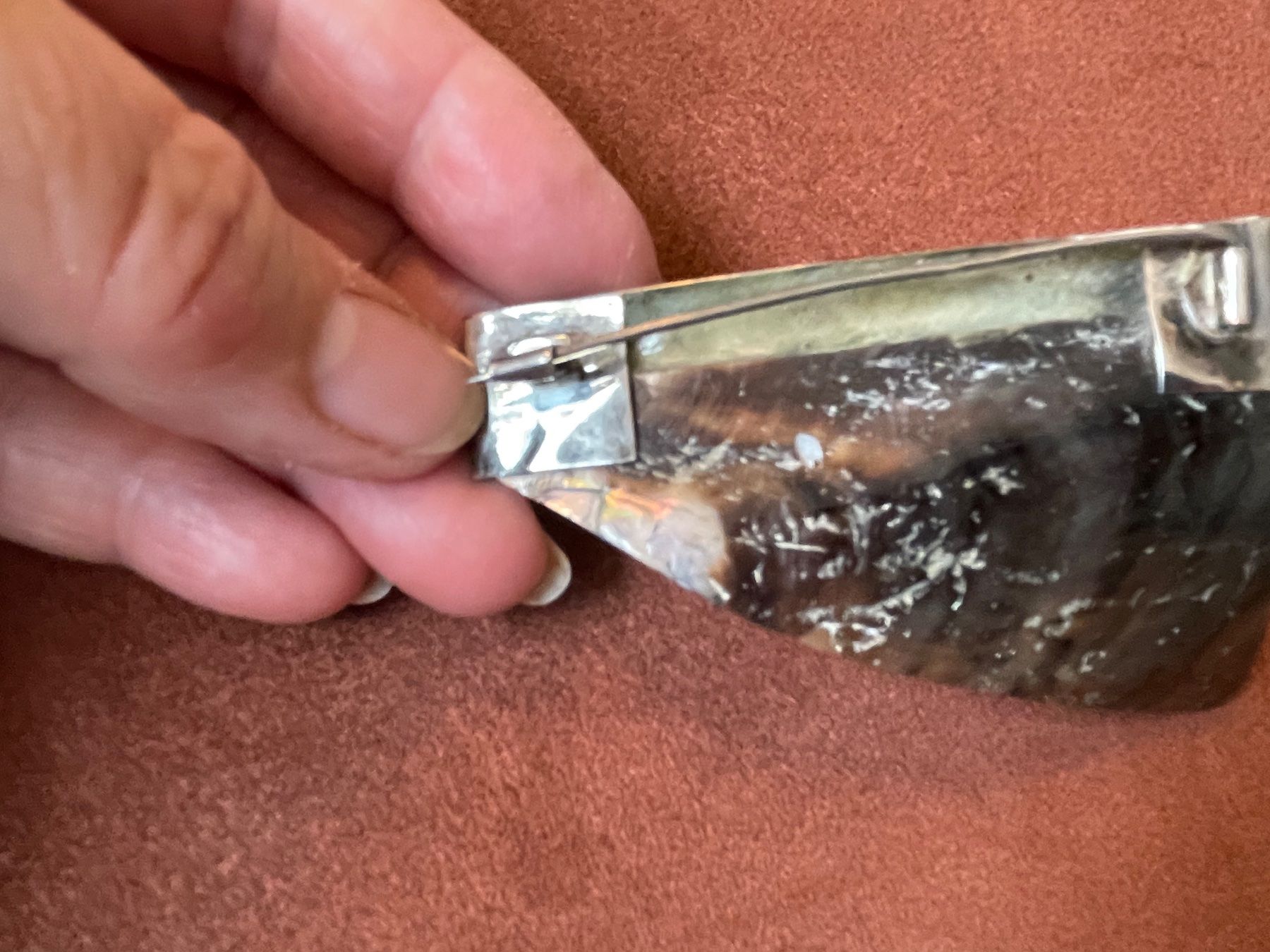 Spille & Fermagli: Perlmutt-Brosche mit Silber – Usato da Ebikon venduto da elischka 4