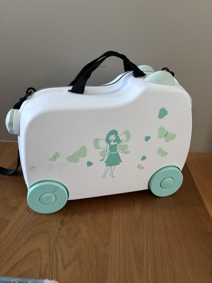 Valigie: Kinderkoffer Mädchen weiß Schmetterling Blumen – Usato da Lachen SZ venduto da ann_pm7c 1