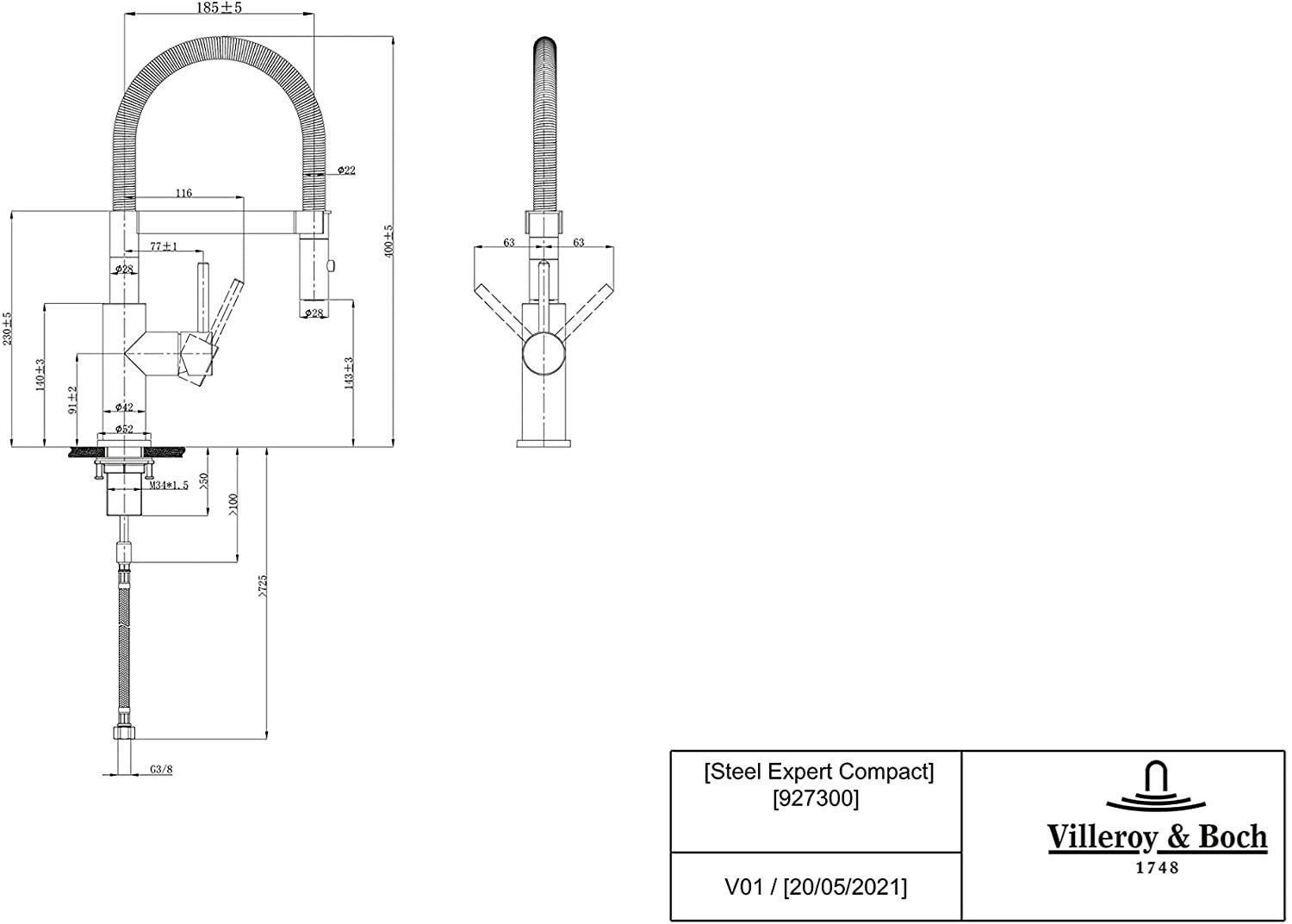 Rubinetteria: Villeroy & Boch Steel Expert Compact – Nuovo e nell'imballaggio originale da Bottighofen venduto da zaap 6