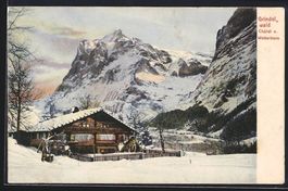 Grindelwald, Chalet und Winterhorn im Sc
