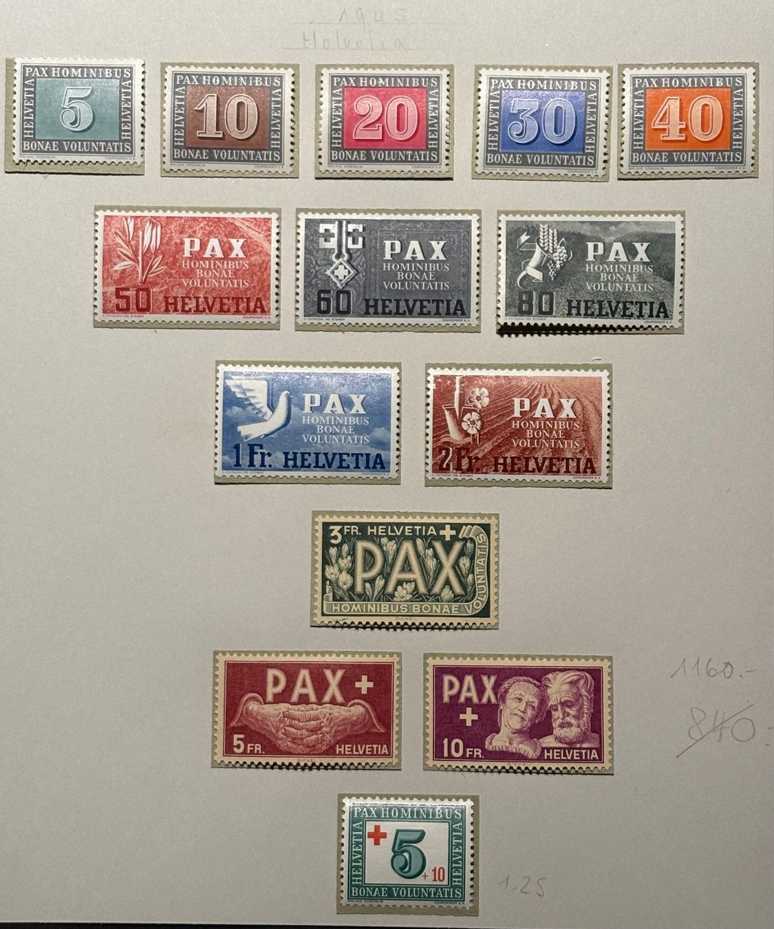 Tutti i francobolli: SCHWEIZER BRIEFMARKEN PAX – Usato da Ostermundigen venduto da Wyatt-Earp