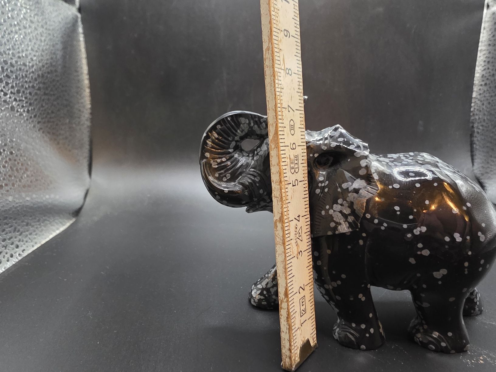 Minerali & Pietre curative: Schneeflockenobsidian Elefant. 8 cm hoch – Nuovo (secondo la descrizione) da Arbon venduto da MadameLuLa9320 2