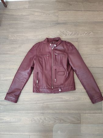 Lederjacke aus Echtleder Gr. M im Weinrot