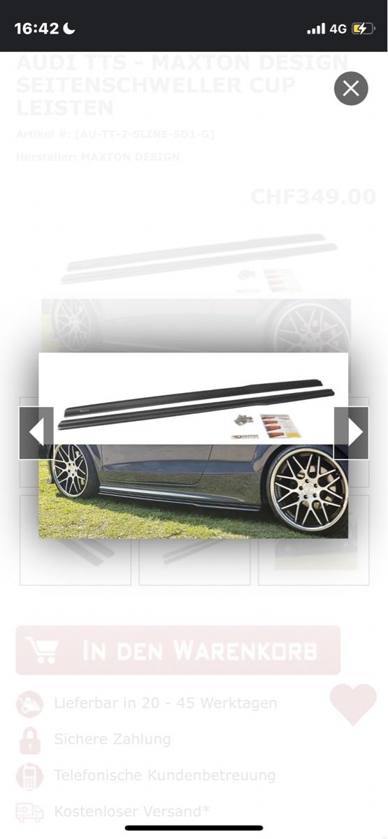 Tutti pezzi di ricambio auto: Bas de caisse MAXTON - AUDI TTS 8j – Nuovo (secondo la descrizione) da Flanthey venduto da Etienne.rey
