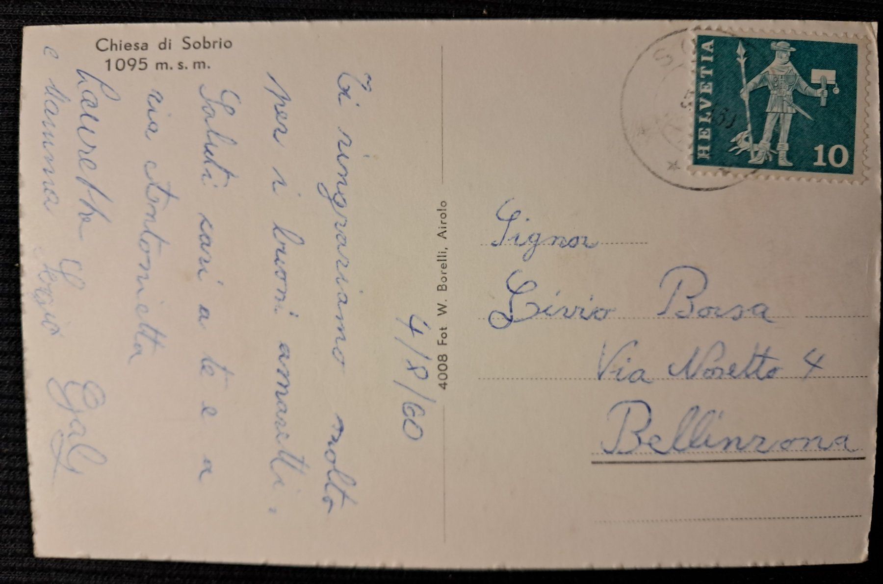 Ansichtskarten: SOBRIO 1960 – Gebraucht aus Ponto Valentino von giorgia06 1