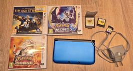 Nintendo 3DS XL blau mit Pokemon Spielen und Zubehör TOP