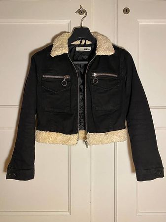 Topshop Modejacke schwarz/weiss Grösse S