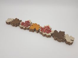 Deko Blätter Aufsteller Braun Rot Holz