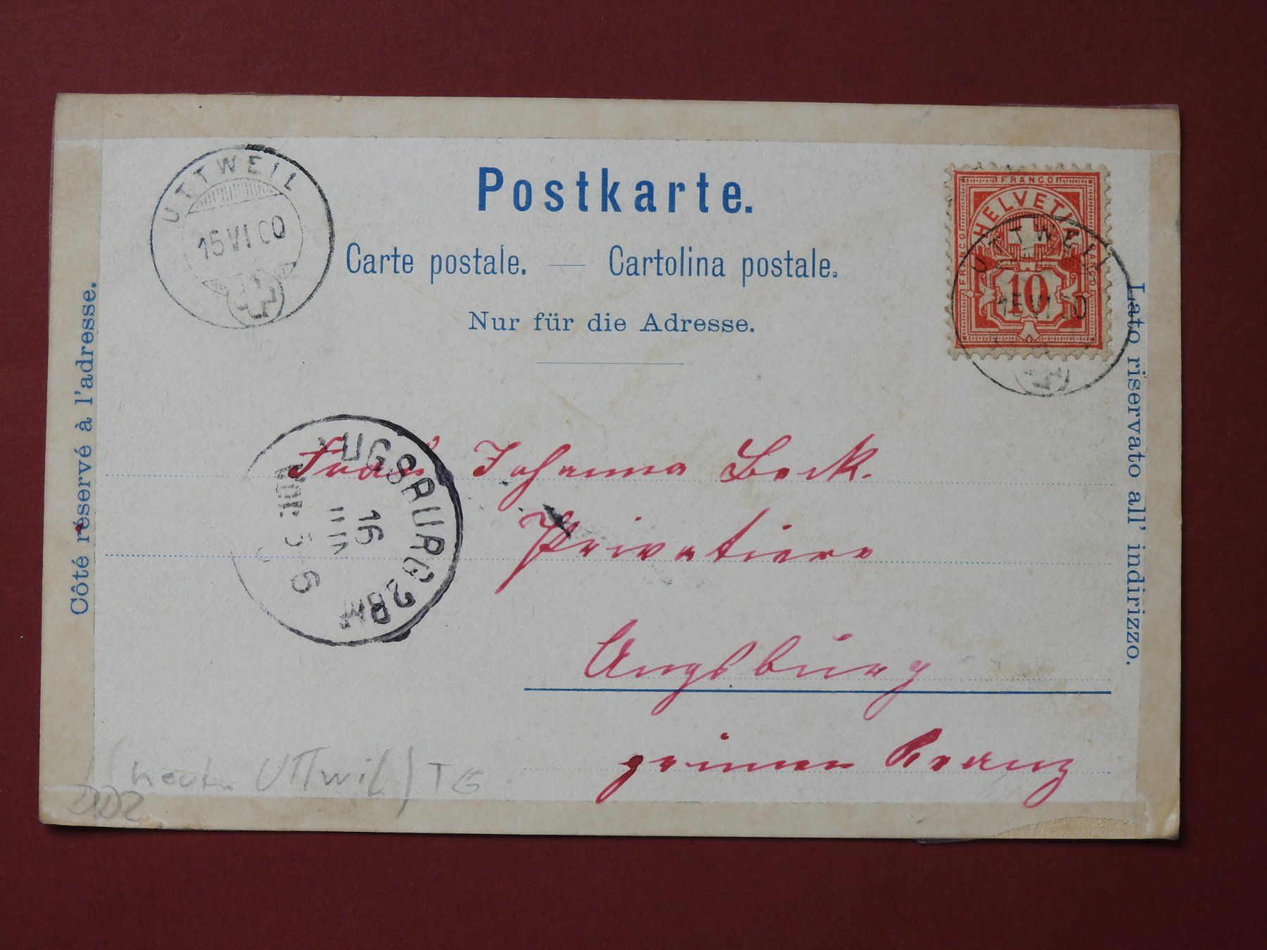 Cartes postales: AK Gruss aus Uttweil – D'occasion à Rain par 999-800-K 1