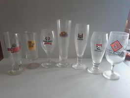 Gläser verschiedener Brauereien