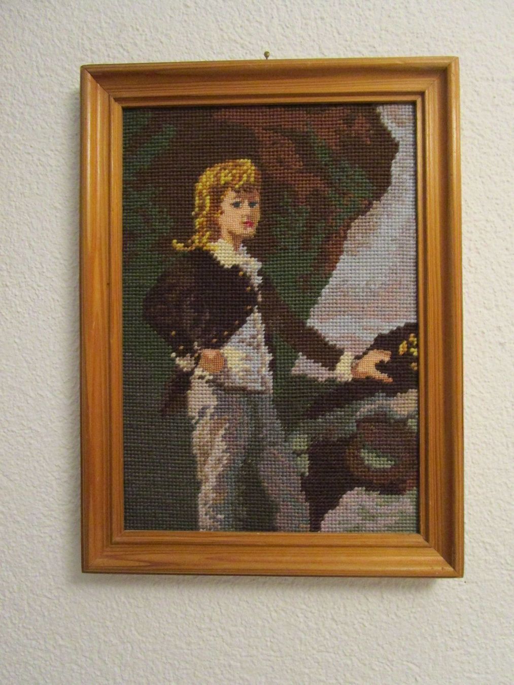 Poster & Bilder: Gobelin Knabe gestickt – Gebraucht aus Studen BE von Paplo