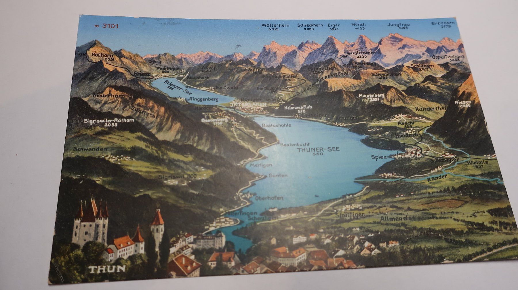 Ansichtskarten: Thuner See Thun Panorama – Gebraucht aus Cormoret von Pascalll2001 1