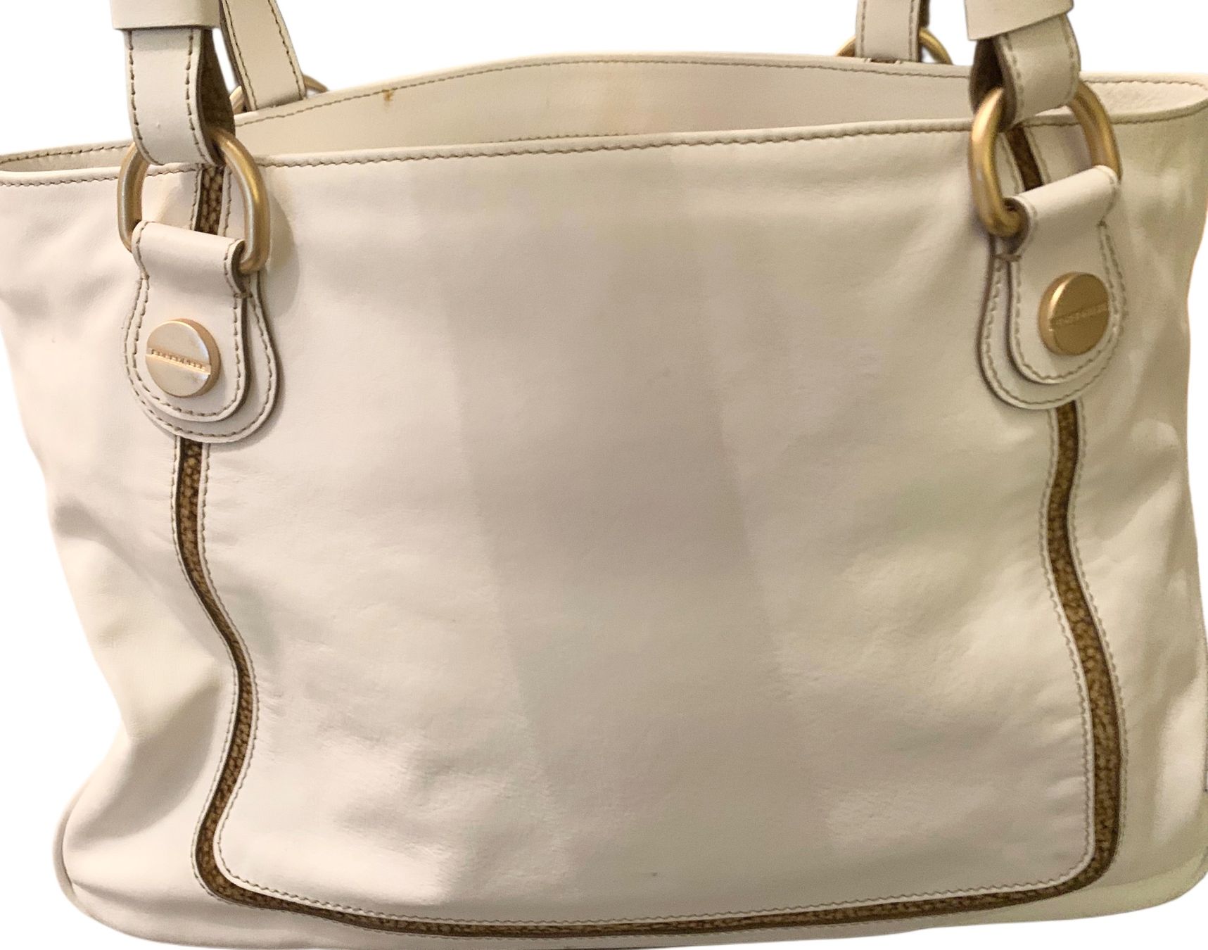 Borbonese Taschen für Damen: Luxury patented Shopper Borbonese white leather – Gebraucht aus Chur von bal_xs69 1