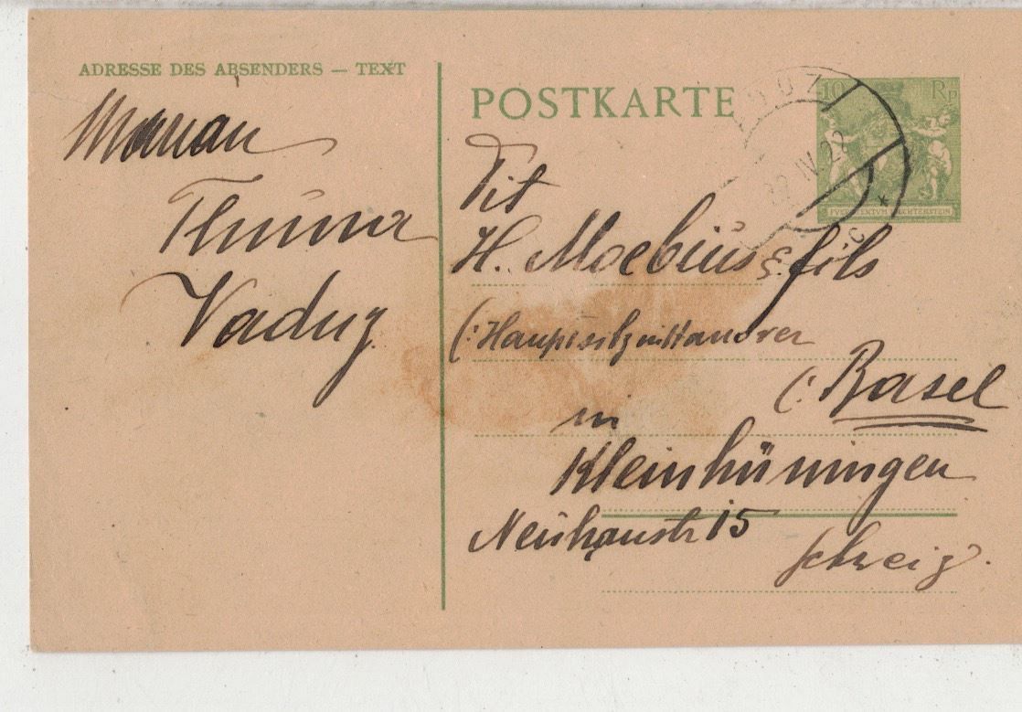 Tous les timbres: Liechtenstein Ganzsache n Basel 1922 – D'occasion à Oberwil-Lieli par pizbeverin12