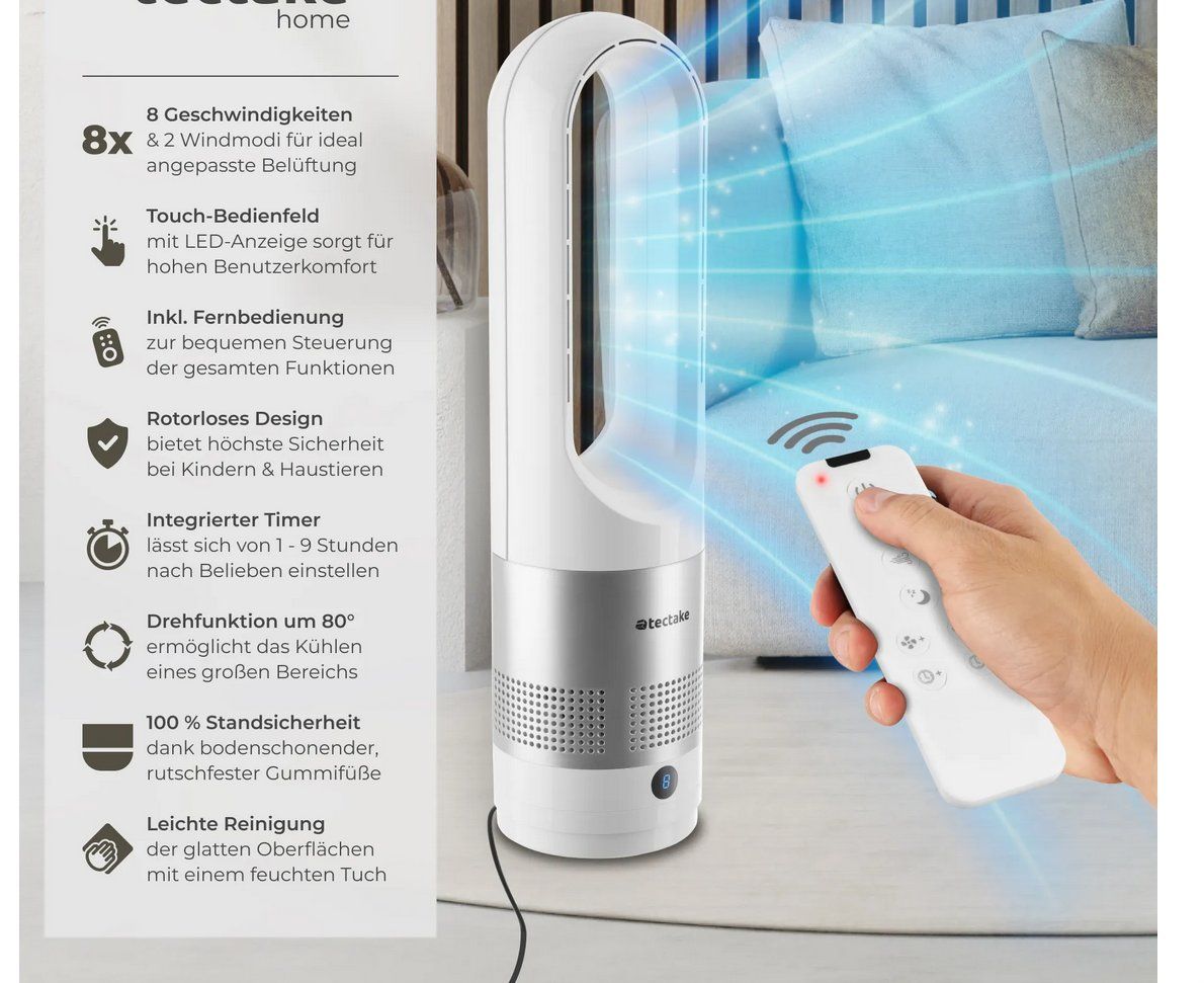 Ventilatori: Turmventilator Polar 80° Oszillation, 20 W8 – Nuovo (secondo la descrizione) da Steinhausen venduto da Retourenprofis
