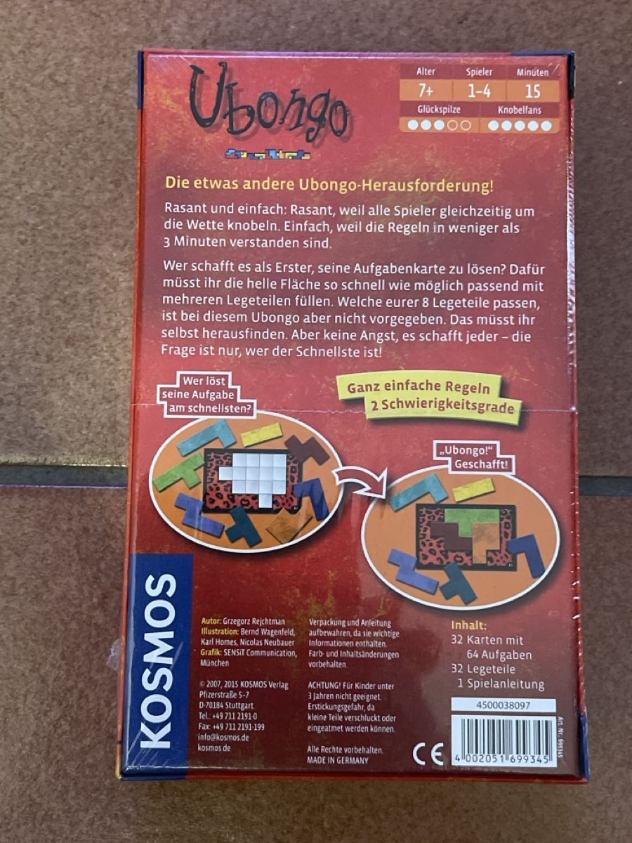 Kosmos Spiele: Ubongo Brettspiel Kosmos – Neu und originalverpackt aus Möhlin von Fencer74 1
