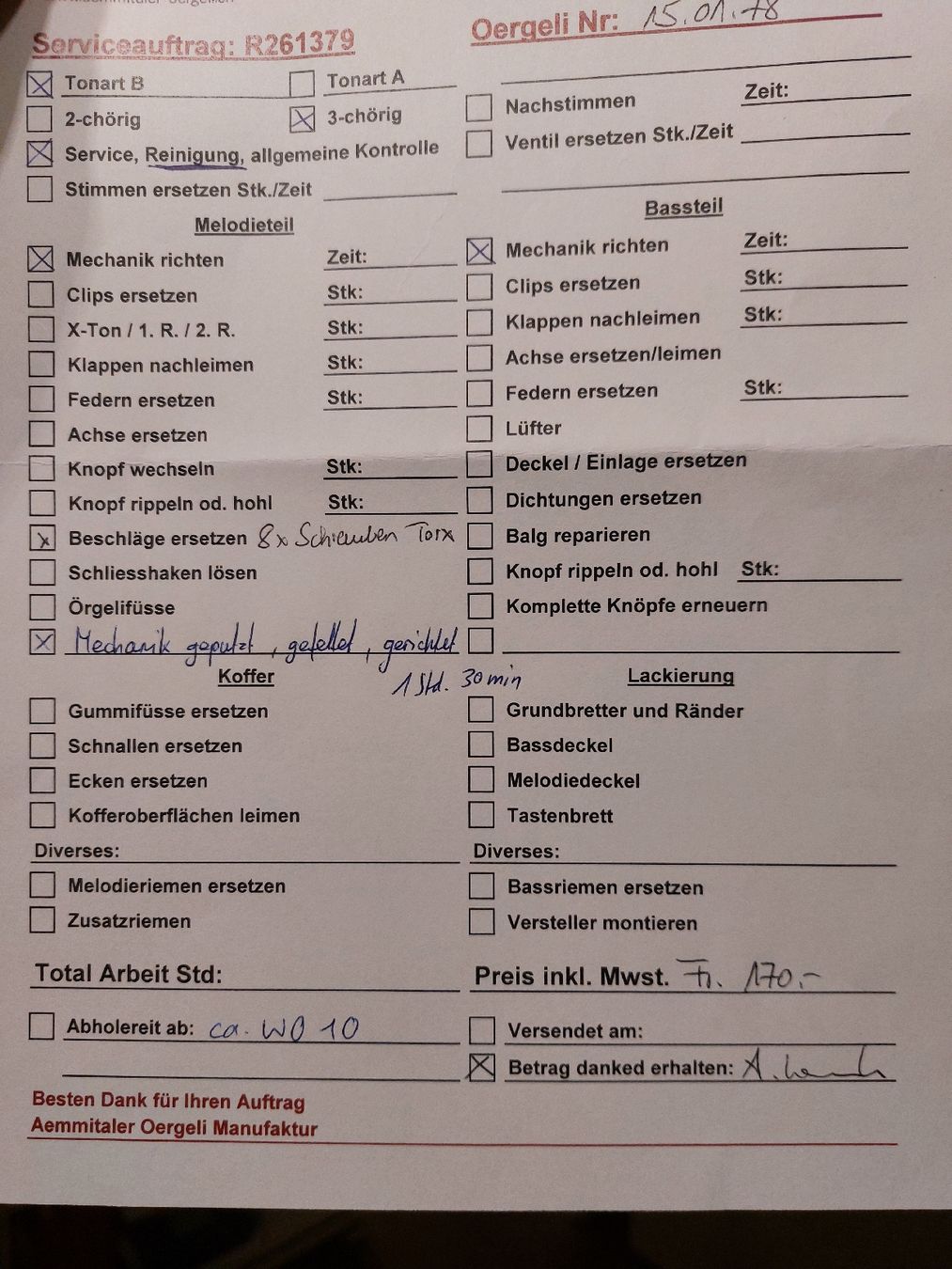 Strumenti musicali: Schwyzerörgeli Reist 3-chörig B – Usato da Brislach venduto da bufi540 7