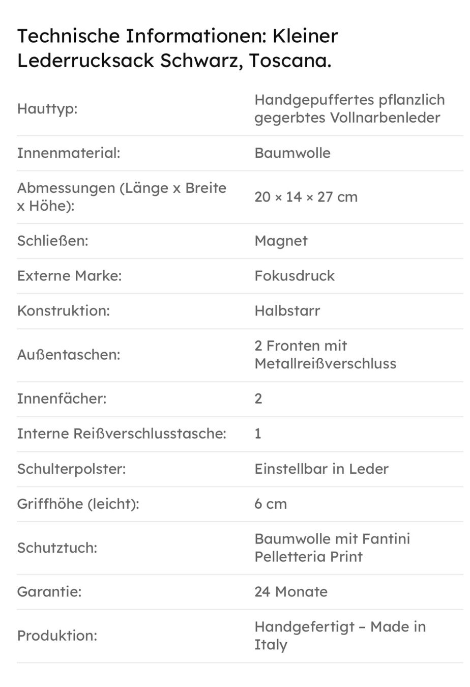 Zaini: Lederrucksack klein Toscana – Nuovo e nell'imballaggio originale da Wittenbach venduto da bes_k8vr 5