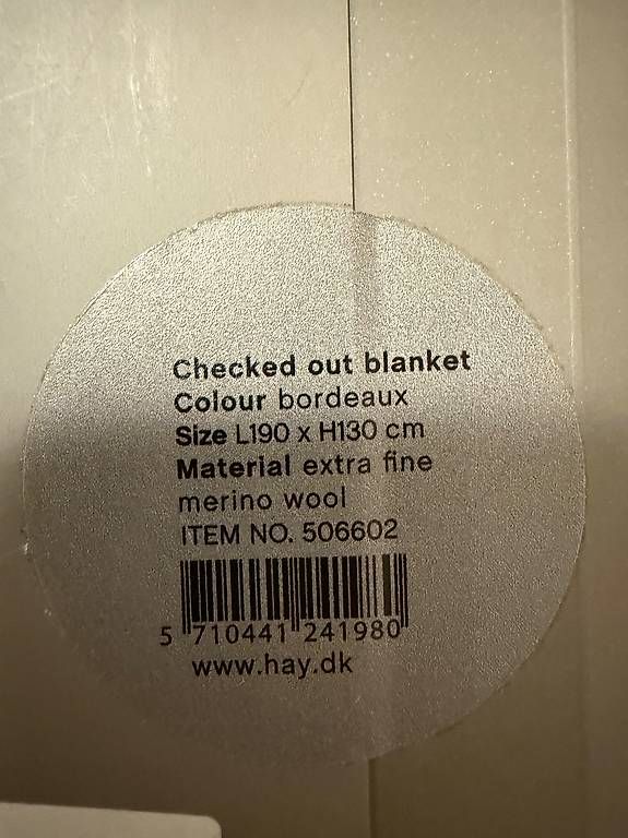 Hay Coperte: HAY CHECKED OUT, Decke L190xH130 cm – Nuovo e nell'imballaggio originale da St. Gallen venduto da Bhallo01 1