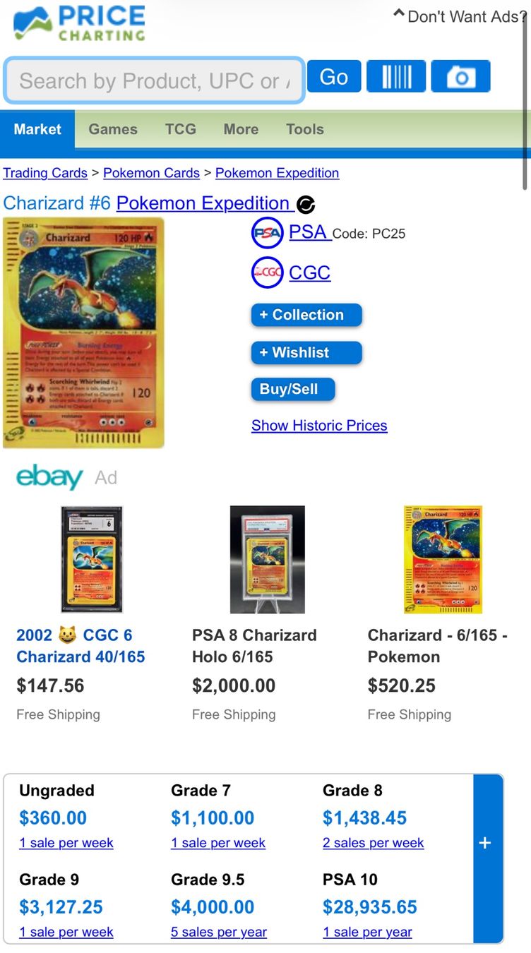 Pokémon Sammelbilder & Trading cards: Charizard 6/165 Expedition Holo - SG A - AUTHENTIC - EN – Neu (gemäss Beschreibung) aus Chêne-Bougeries von Carte-Sauvage 3