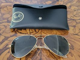 Ray-Ban Sonnenbrille Aviator goldfarben mit Etui 