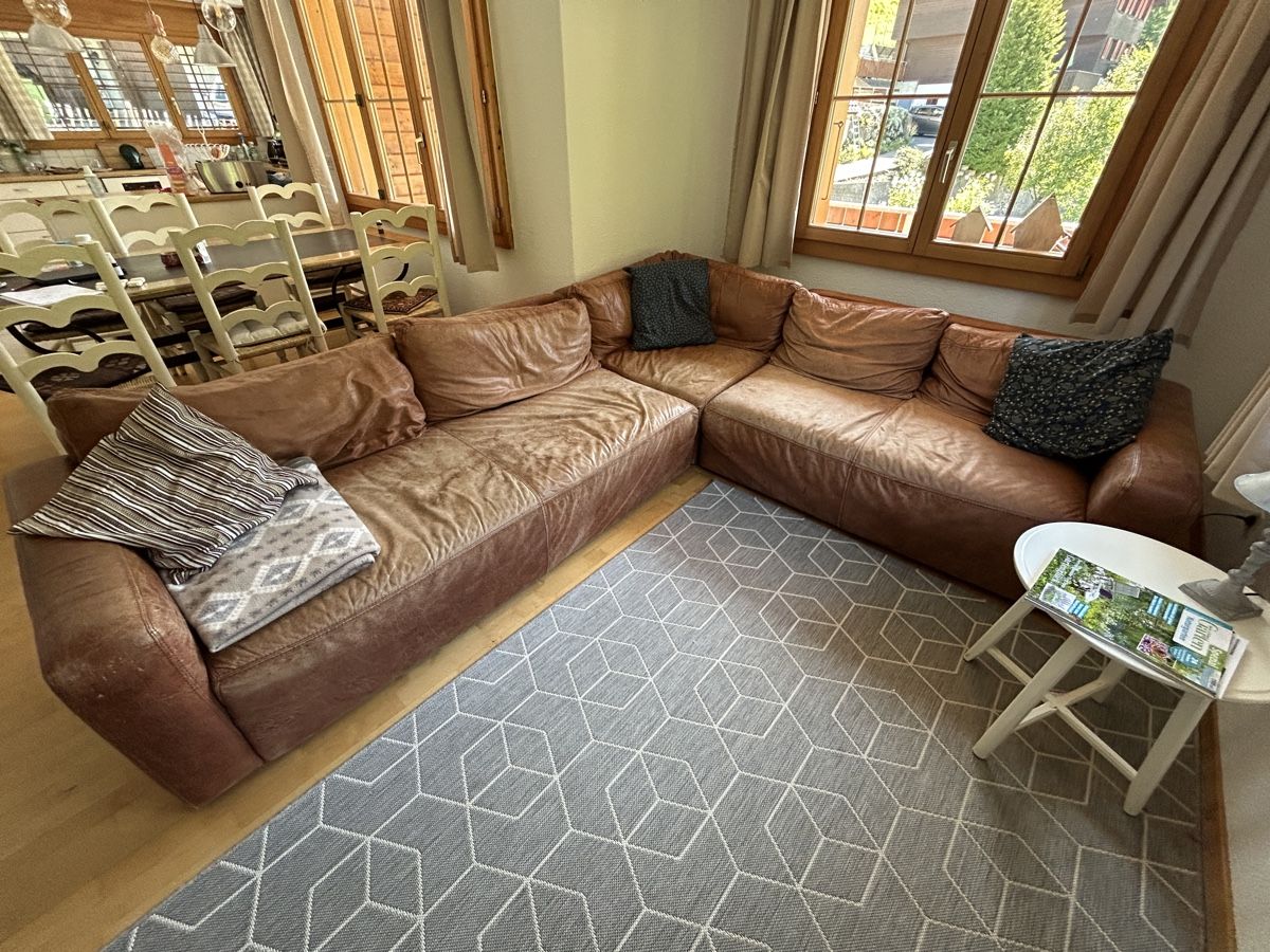 Sofas: Ecksofa Leder braun gebraucht – D'occasion à Melchtal par Eglirupfer 1