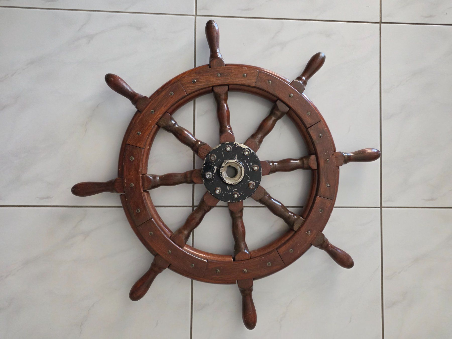 Nautique Barche: Roue de gouvernail bois 8 branches – Usato da Essertines-sur-Rolle venduto da totoche365