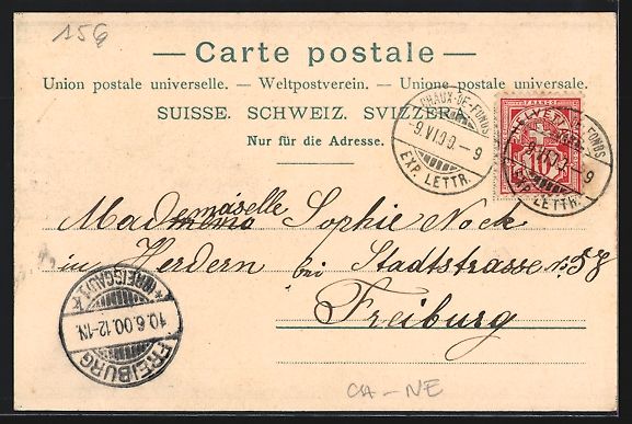 Cartoline postali: Mondschein-Lithographie La Chaux-de-Fond – Usato da Berlin venduto da bartko-reher 1