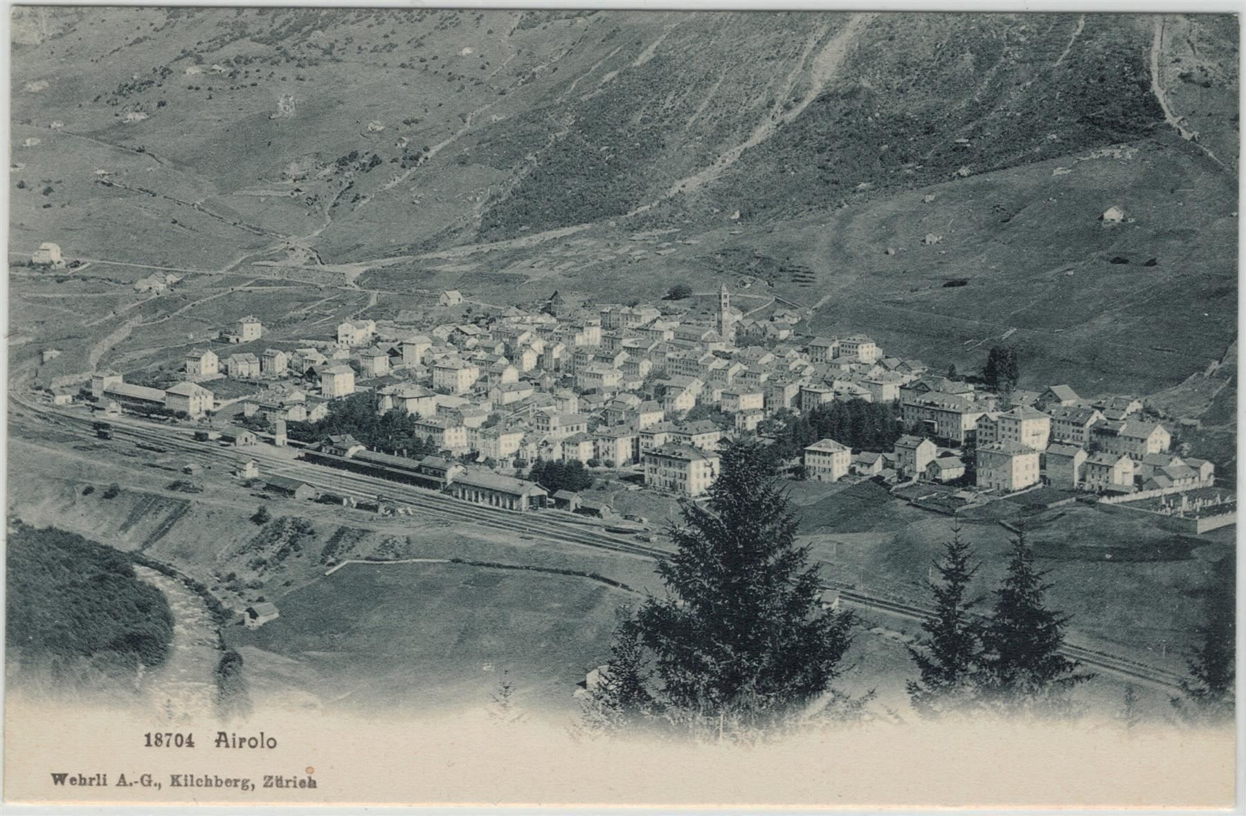 Cartoline postali: TI 33 Airolo Vogelschau – Nuovo (secondo la descrizione) da Fribourg venduto da philafri
