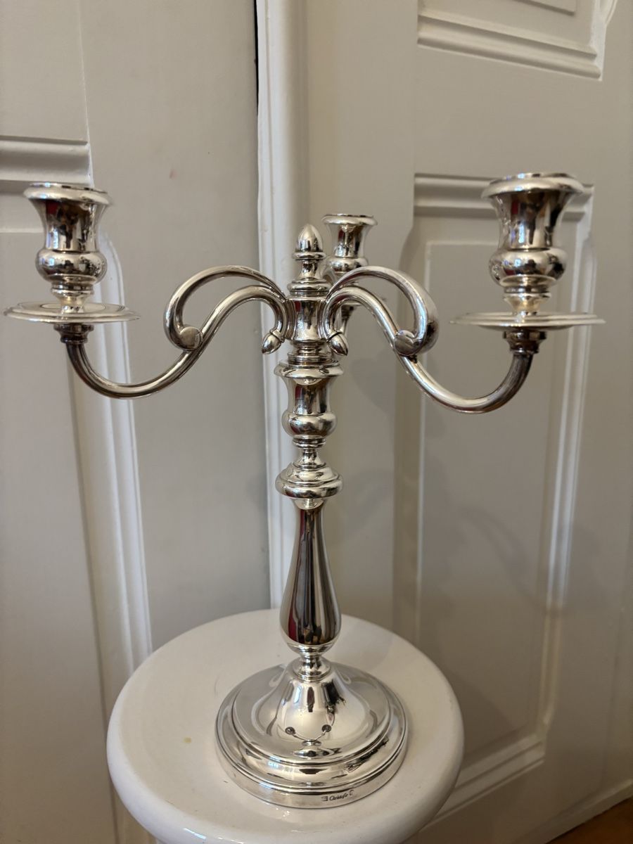 Christofle Portacandele: Christofle, chandelier à trois bras – Usato da Genève venduto da ati_tj8f 7