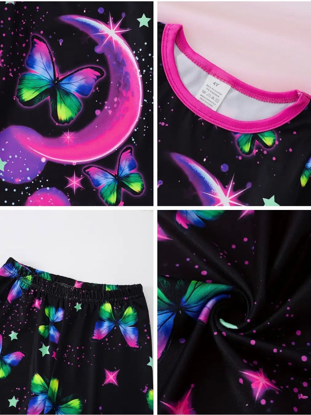 Pigiama & Simili: Pyjama-Set-Stern-Schmetterling-Nachtleuchtend-Grösse 92/98 – Nuovo (secondo la descrizione) da Teufenthal AG venduto da MeineSchatztruhe 1