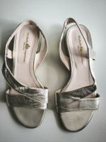 Michele Lopriore goldene Ledersandalen 38