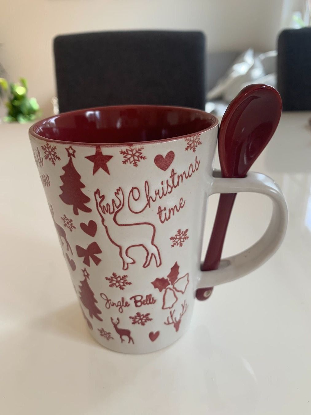 Tassen: Weihnachtstasse inkl. Löffel – Gebraucht aus Biel/Bienne von SandraDG