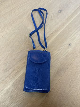 Sac bandoulière bleu avec porte-monnaie, état neuf