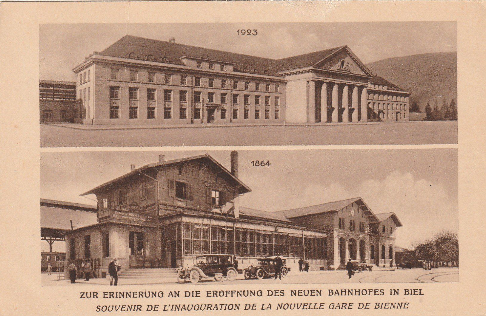 Cartoline postali: Biel Bahnhof 2-teilig – Usato da Rorschacherberg venduto da fratovi2