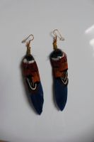 Boucles d'oreilles en plumes véritables