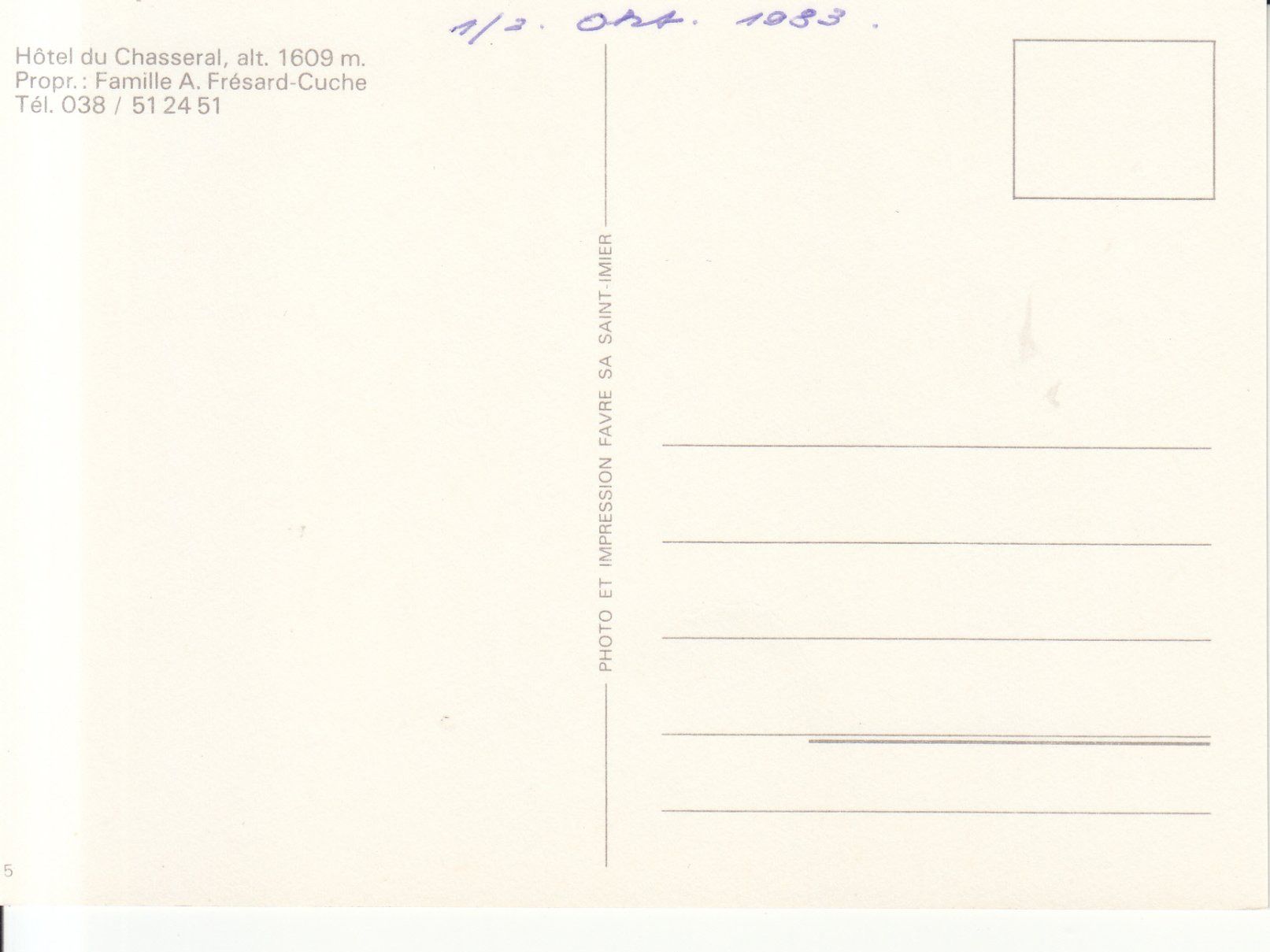 Cartoline postali: Chasseral 1983 – Usato da Bürglen TG venduto da StampGraf 1