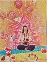 Grosses Leinwandbild Meditation 60x80 cm